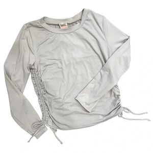 NEW For All Seasons by Paper Crane Ruched Side Gray Rashguard Shirt